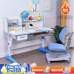 Bộ Bàn Học Thông Minh Chống Gù Chống Cận A12 Royal Pink