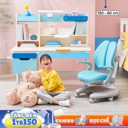 Bộ Bàn Ghế Thông Minh Chống Gù Chống Cận MACARON Pink