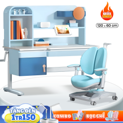 Bộ Bàn Ghế Trẻ Em Chống Gù Chống Cận ROUND Blue