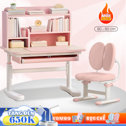 Bộ Bàn Học Thông Minh Cho Trẻ WOODEN JZ Pink